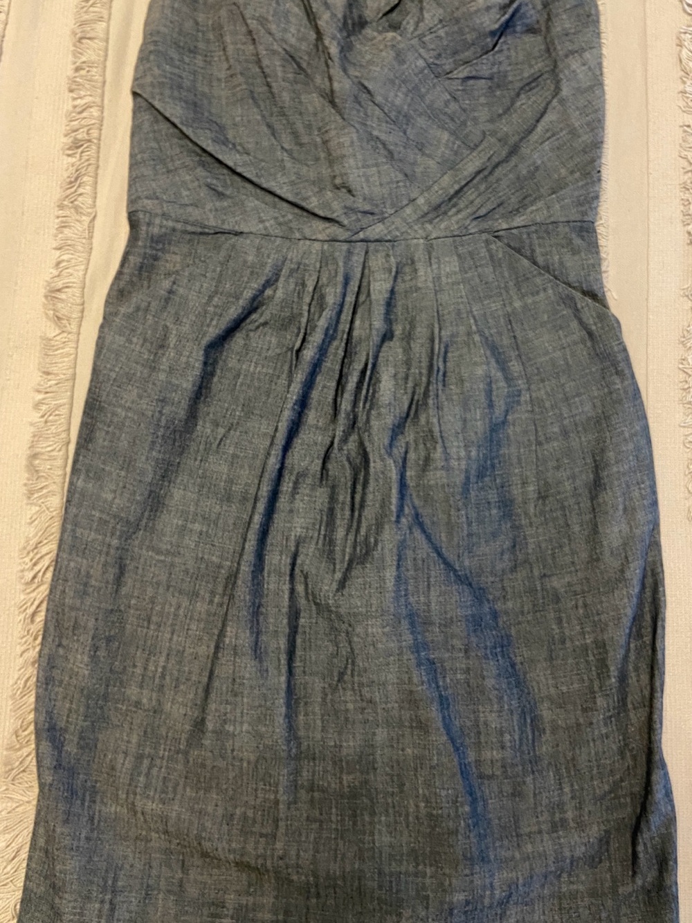 French Connection Navy Strap Dress with Ribbon Trim